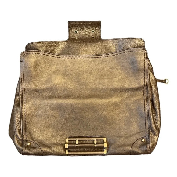 Givenchy Bronze Lambskin Foldover Satchel - Picture 12 of 16